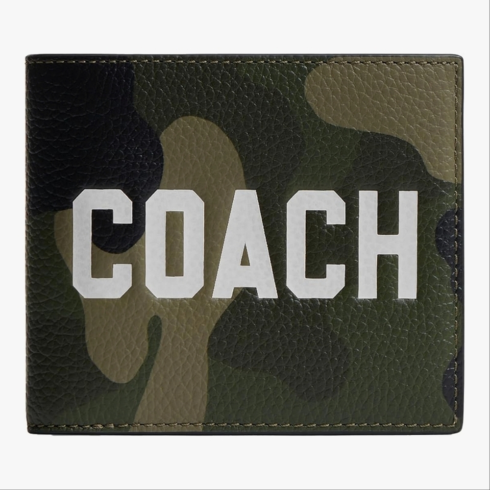 COACH Mens 3-in-1 Wallet with Camo Print